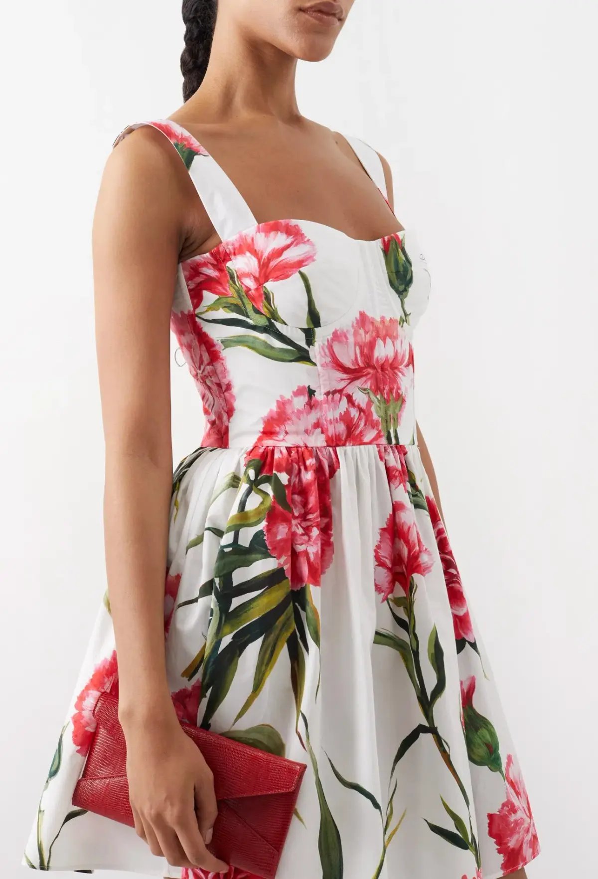 Dolce & Gabbana Short Carnation Print Poplin Dress Size AU 12 photo 4
