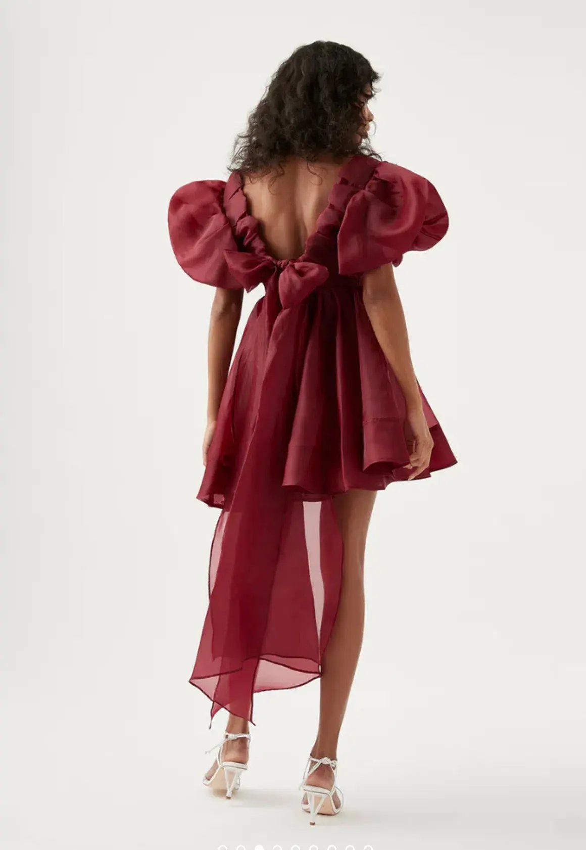 Aje Gretta Organza Mini Dress Burgundy Size 10 photo 3