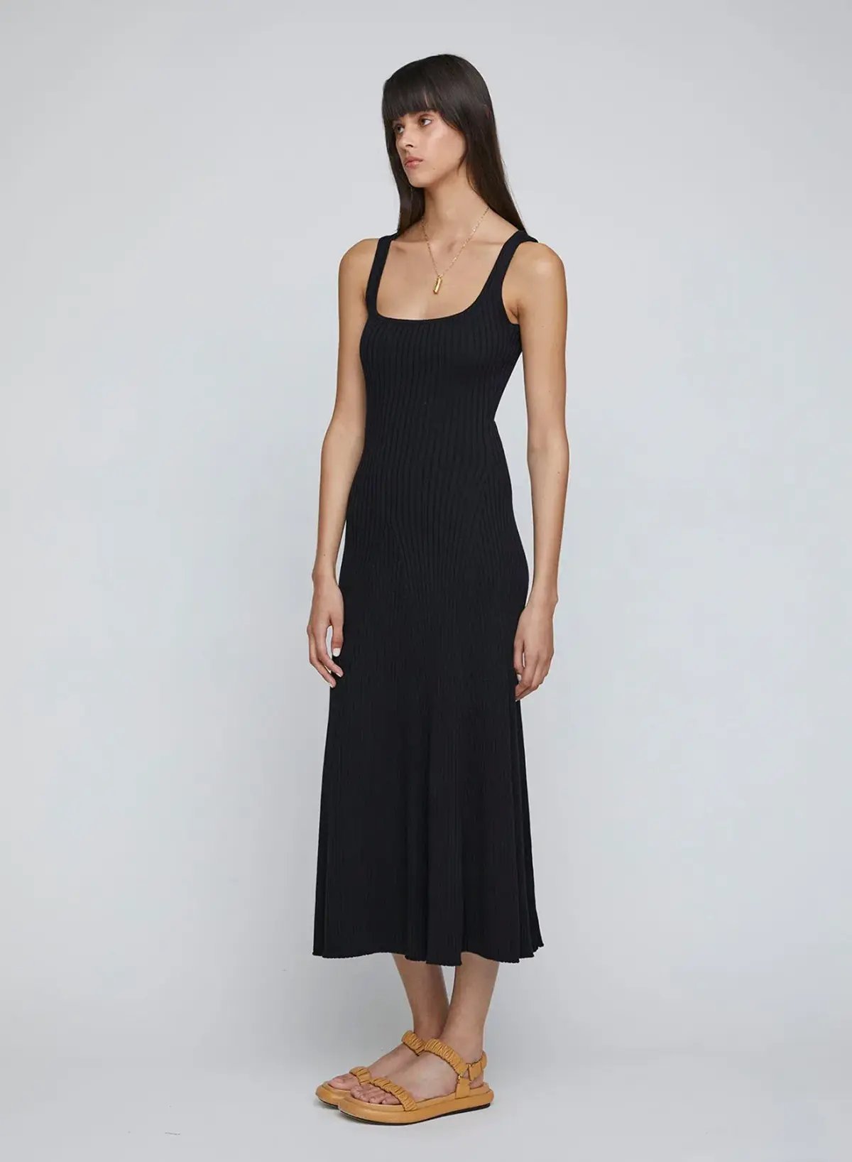 Anna Quan Dido Rib Knit Midi Dress Black Size 8 photo 3