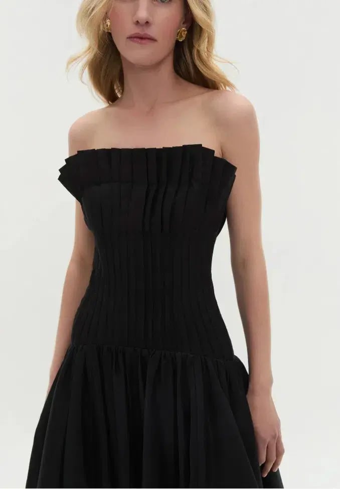 Aje Ivy Bubble Hem Gown Black Size 6 photo 5