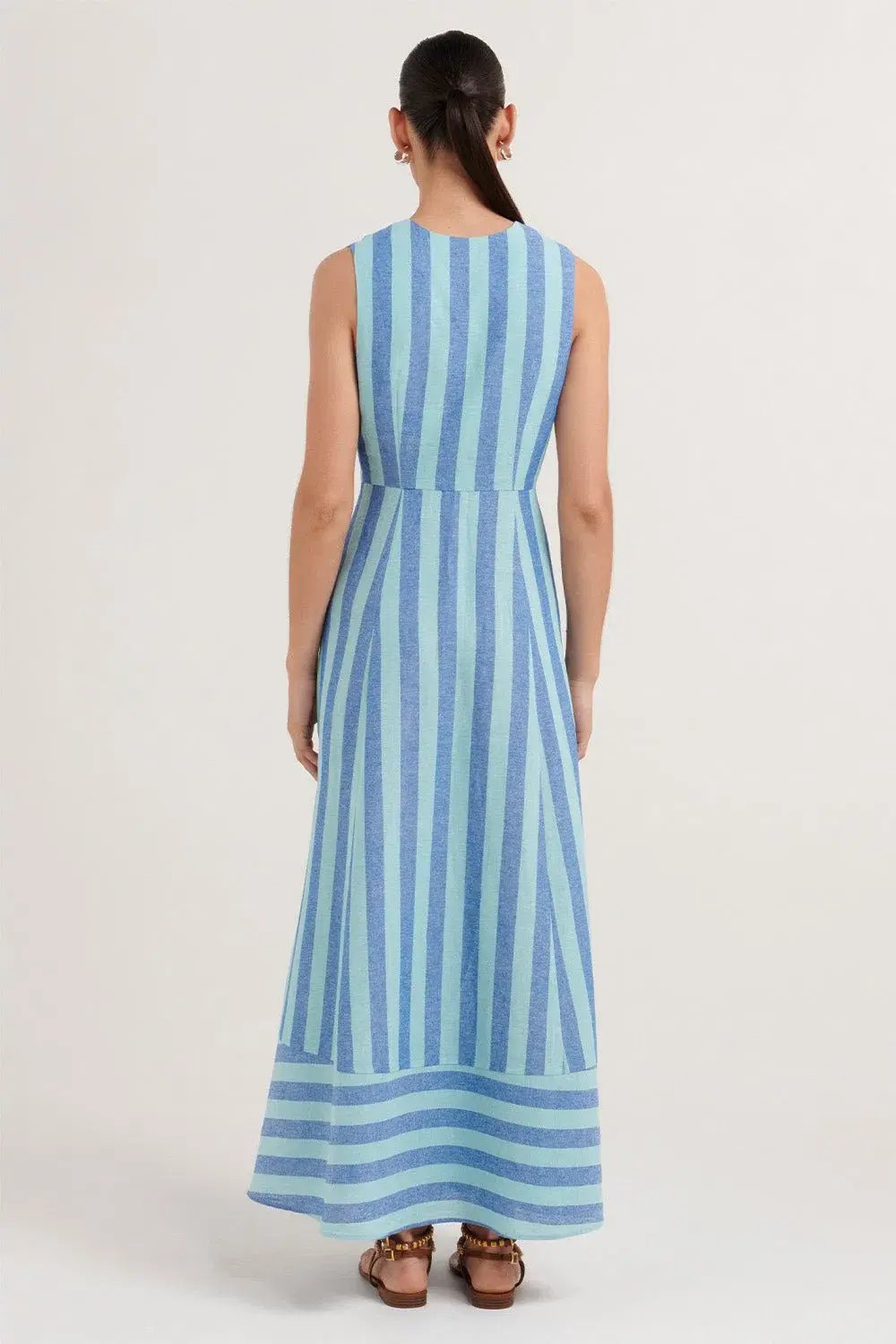 Steele Rumi Dress Lagoon Stripe Size 10 photo 3