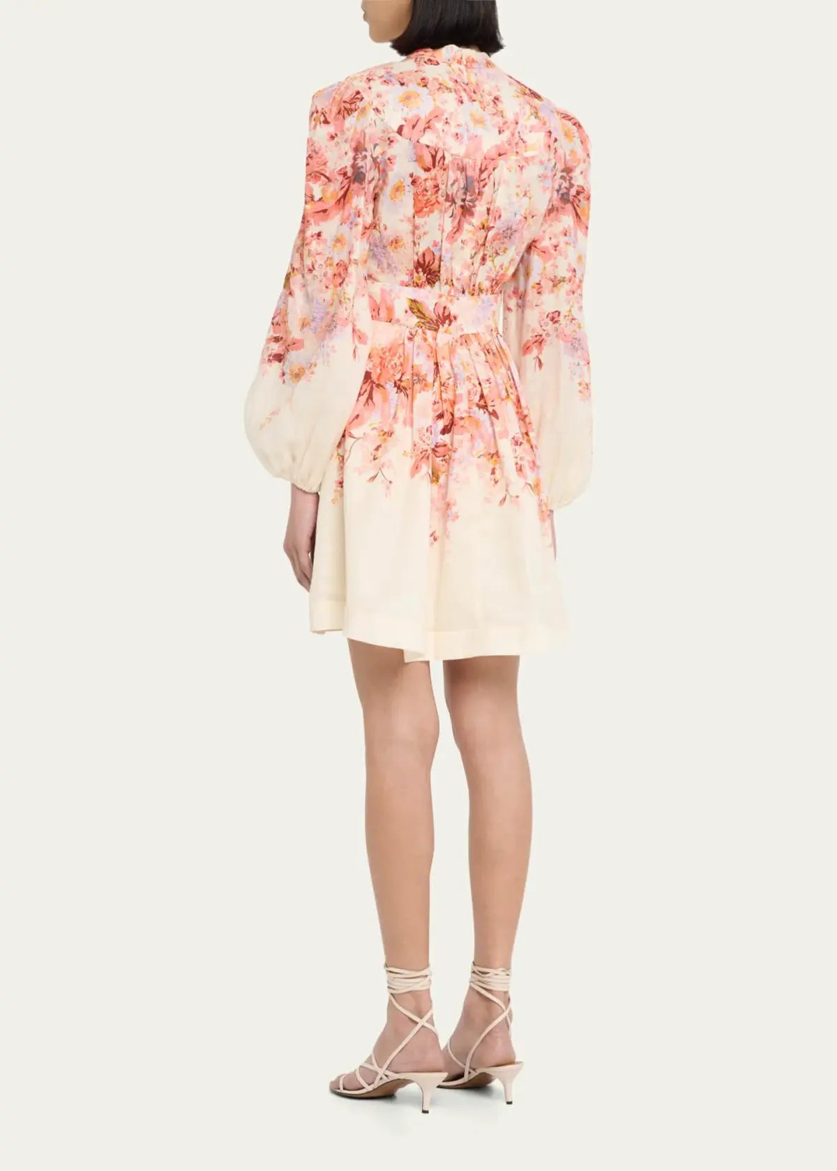 Zimmermann Devi Plunge Mini Dress Floral Size 1 / AU 10 photo 3