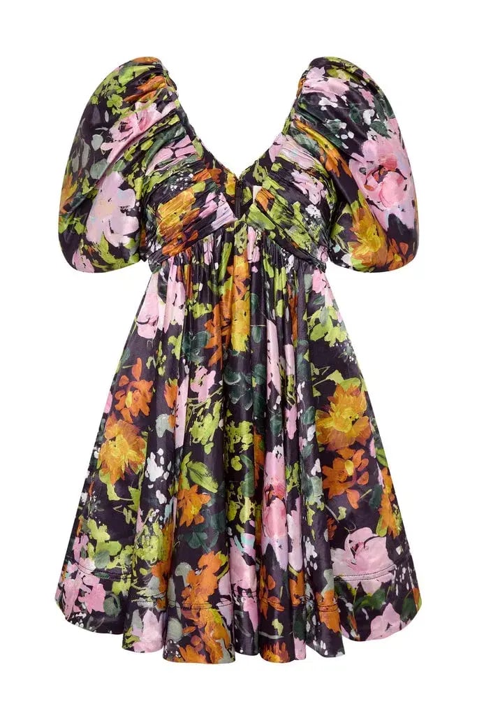 Aje Gabrielle Plunge Mini Dress in Midnight Floral Print Size 8 photo 6