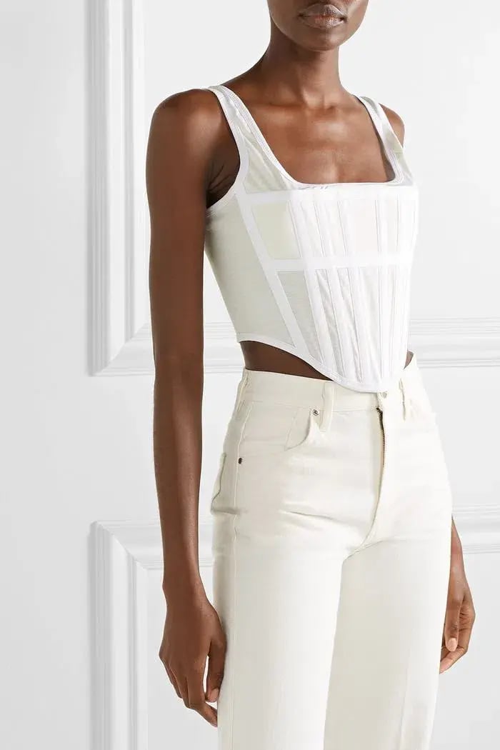 Dion Lee Jersey Corset Top in Ivory Size 8 photo 2