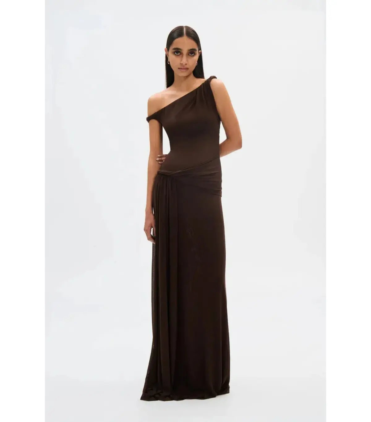 Misha Sisal Mesh Dress Espresso Size 8 photo 2