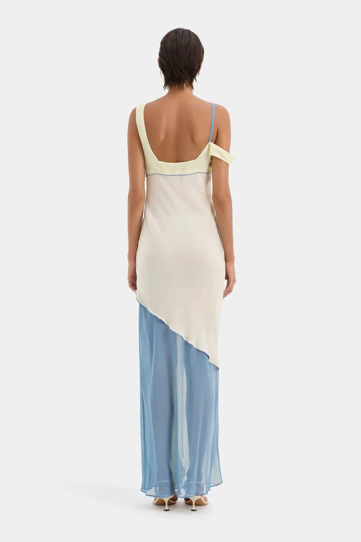 Sir the Label Thames Splice Midi Dress Ecru Multi Size 10 photo 3