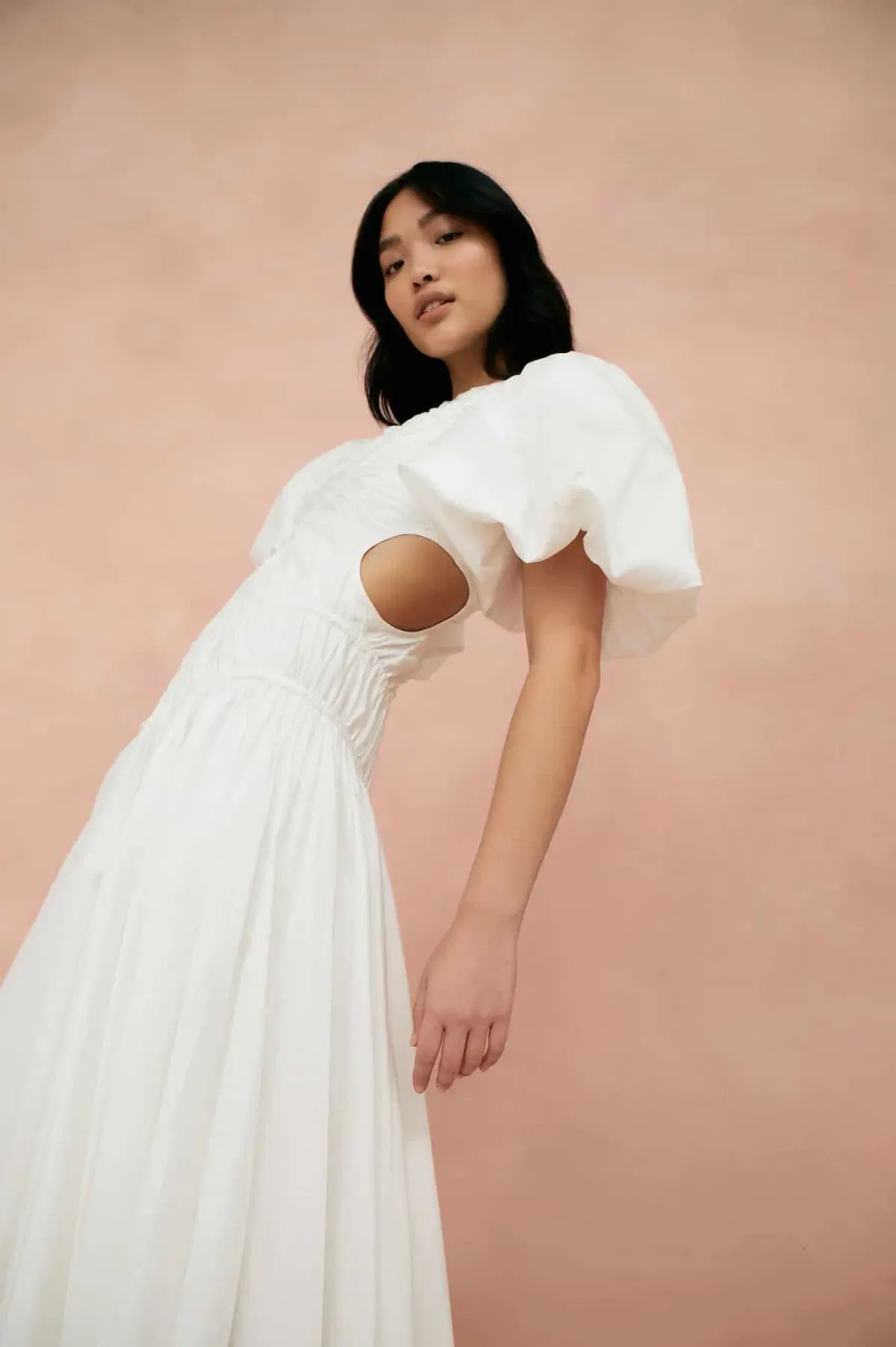 AJE Siren Midi Dress White Size 8 photo 2