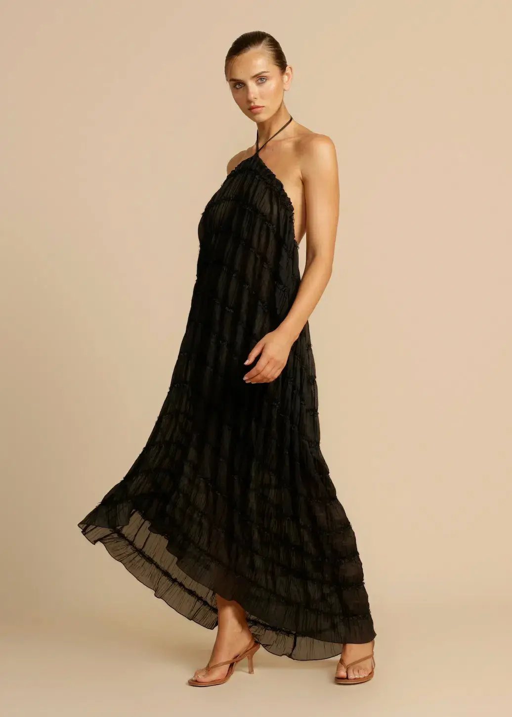 Arcina Ori Juliette Halter Top & Maxi Skirt Set Black Size S / AU 6-8 photo 3