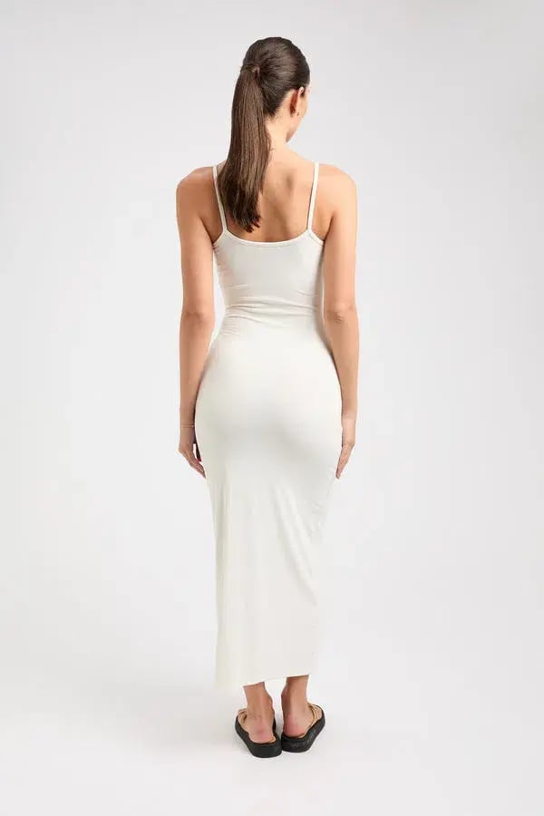 Kookai Layla Long Dress Coconut Milk White Size 6 photo 3