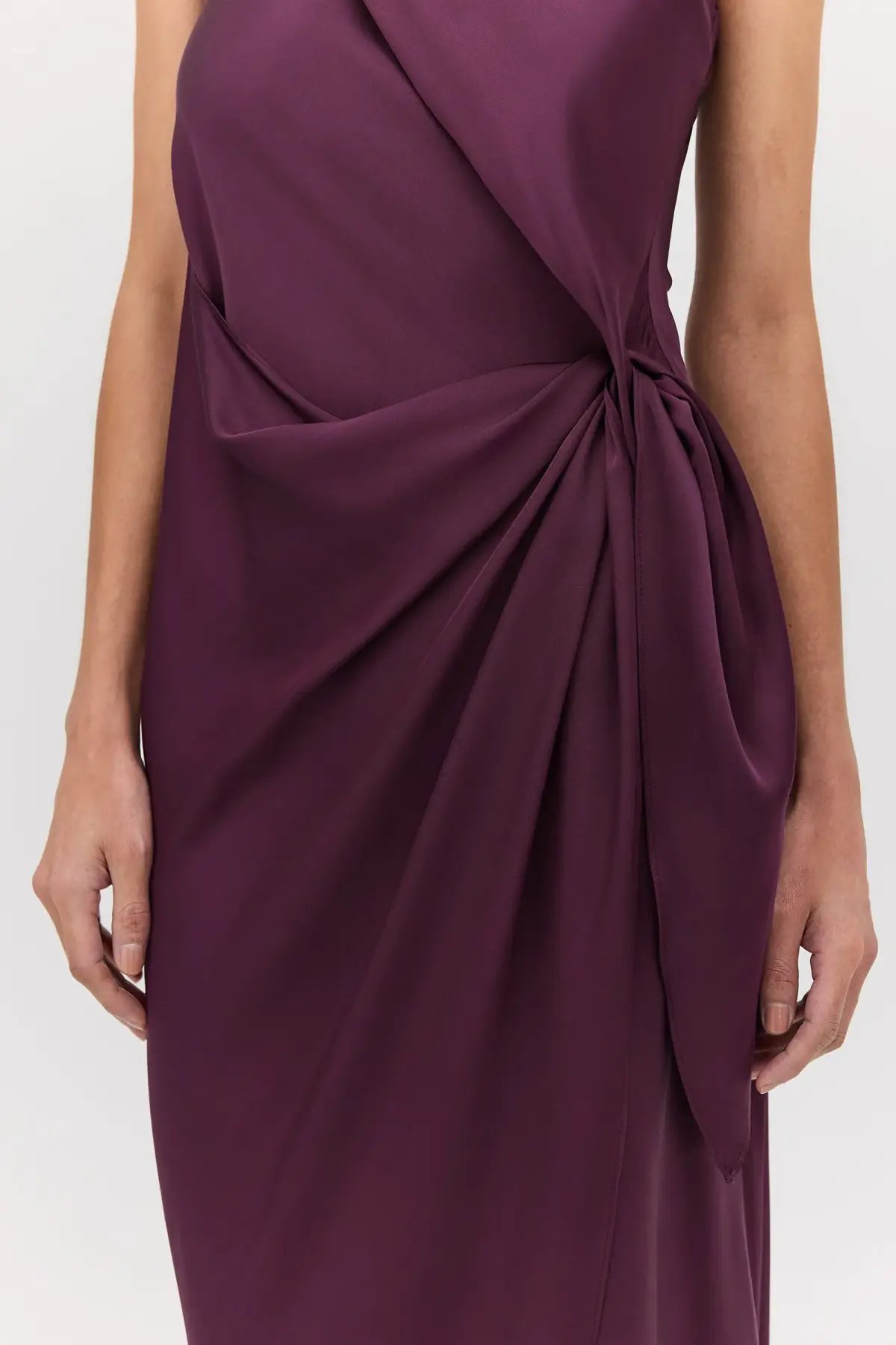 Bianca Spender Aubergine Satin Deviation Gown Size 10 photo 3