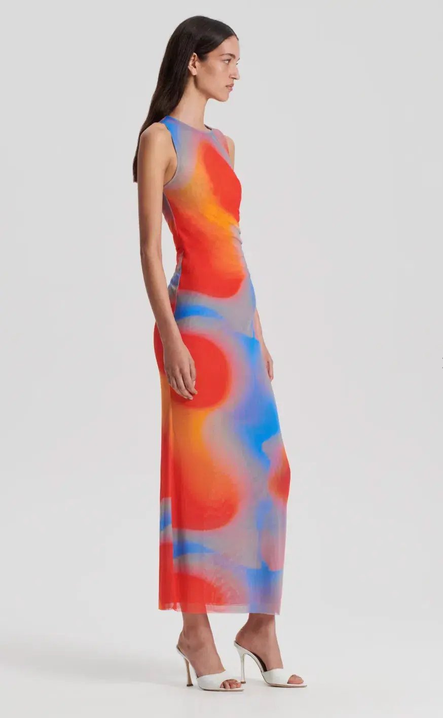 Scanlan Theodore Italian Watercolour Dress Red Blue Size 10 photo 4
