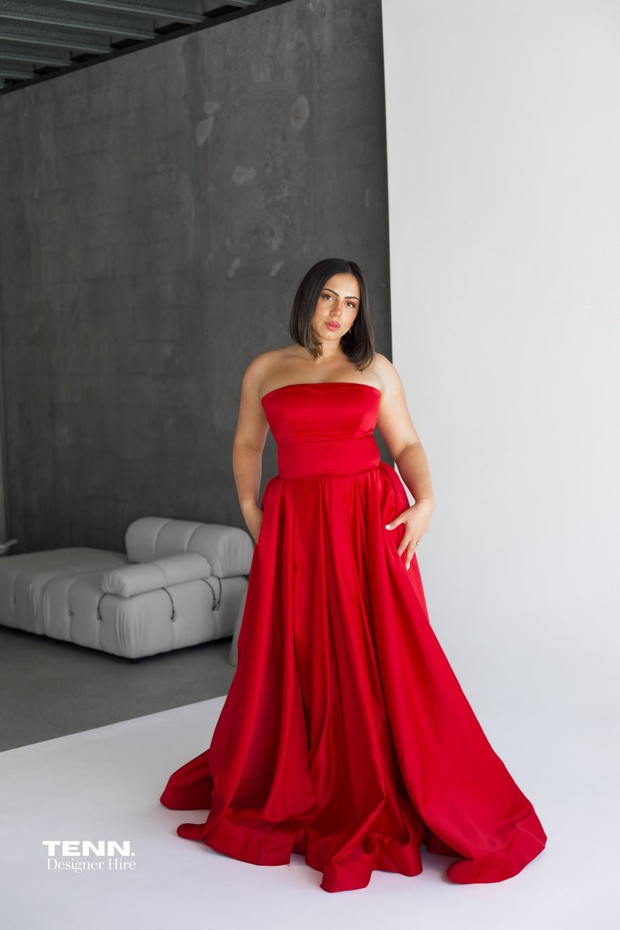 Lia Stublla Rosa Gown - Red photo 2