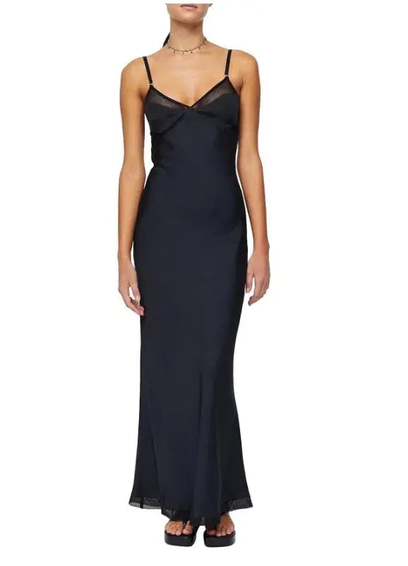Bec & Bridge Joelle Maxi Mesh Dress Black Size 10 photo 3