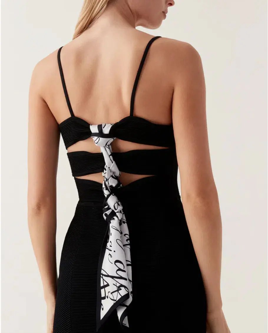 Aje Danica Tie Back Mini Dress Black Size 8 photo 3