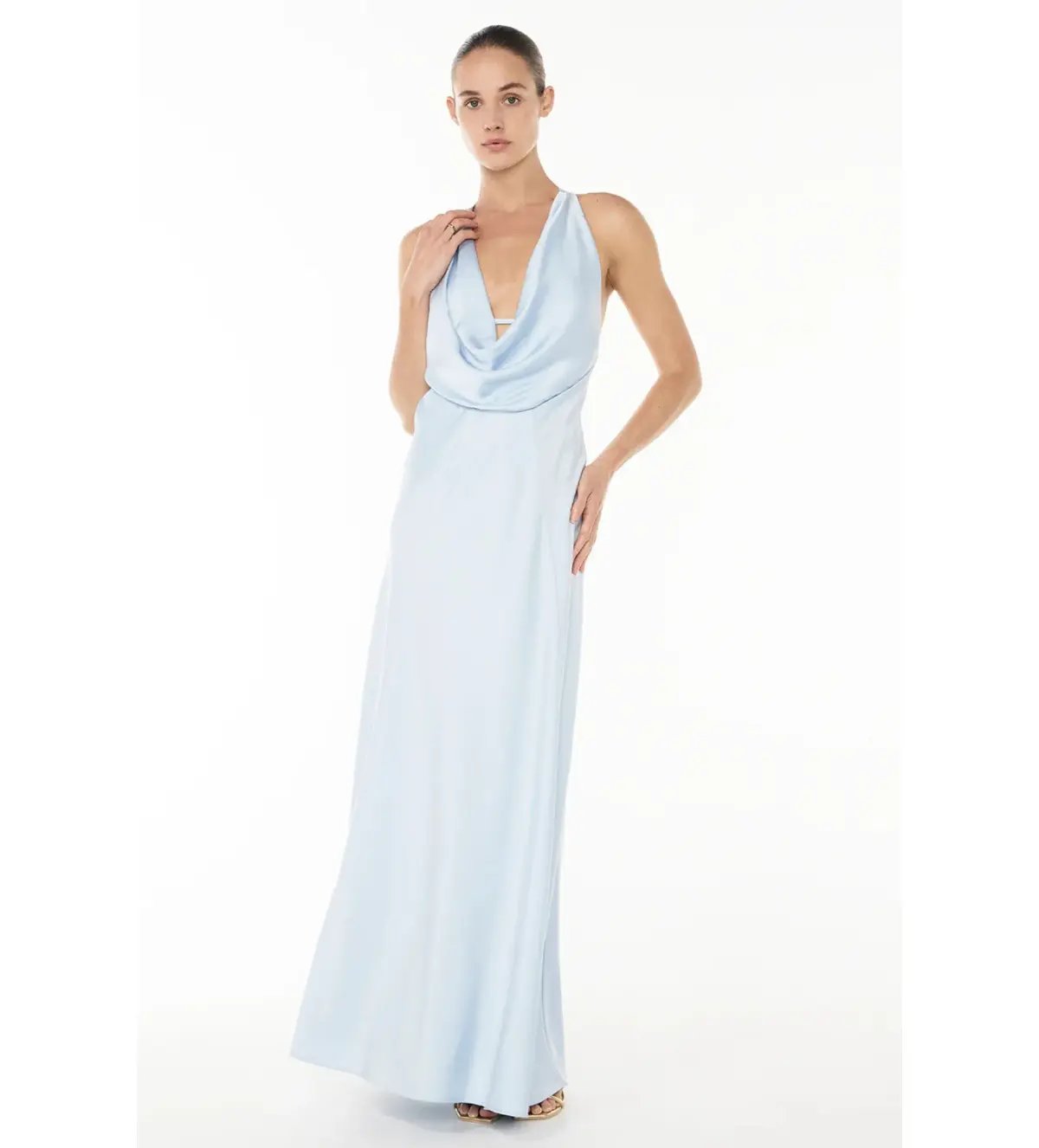 Manning Cartell Charmed Cowl Slip Maxi Dress Dove Blue Size AU 6 photo 4