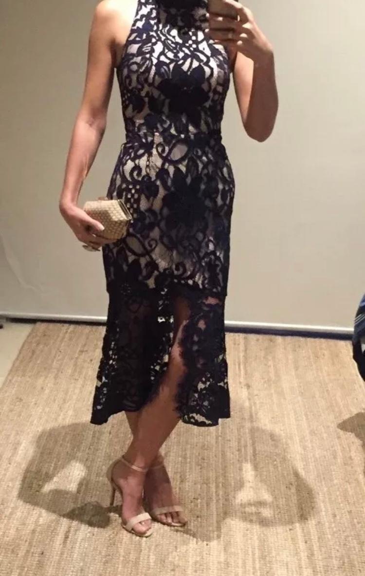 Rodeo Show Madrid Lace Midi Dress Black Size 6 photo 4