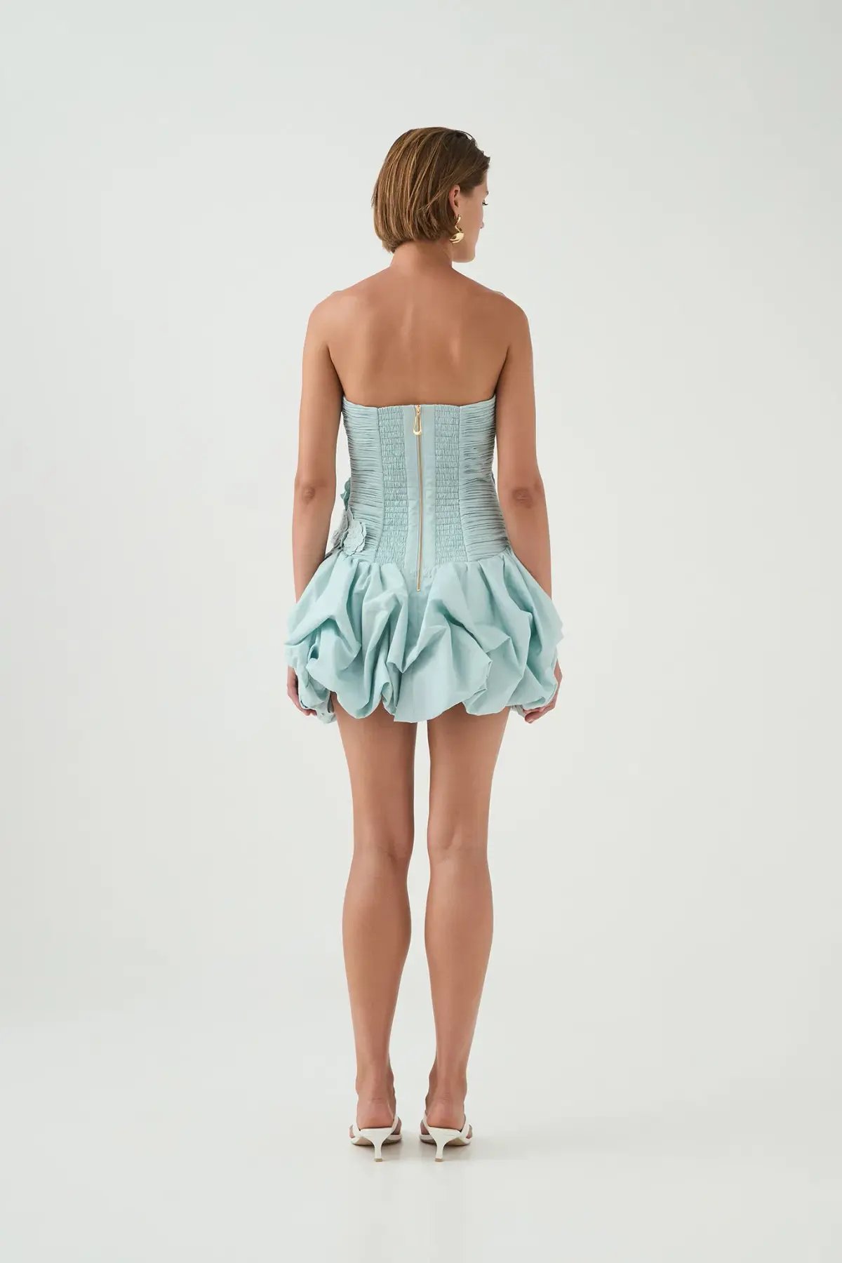 Aje Splendour Mini Dress Silver Blue Size 12 photo 3