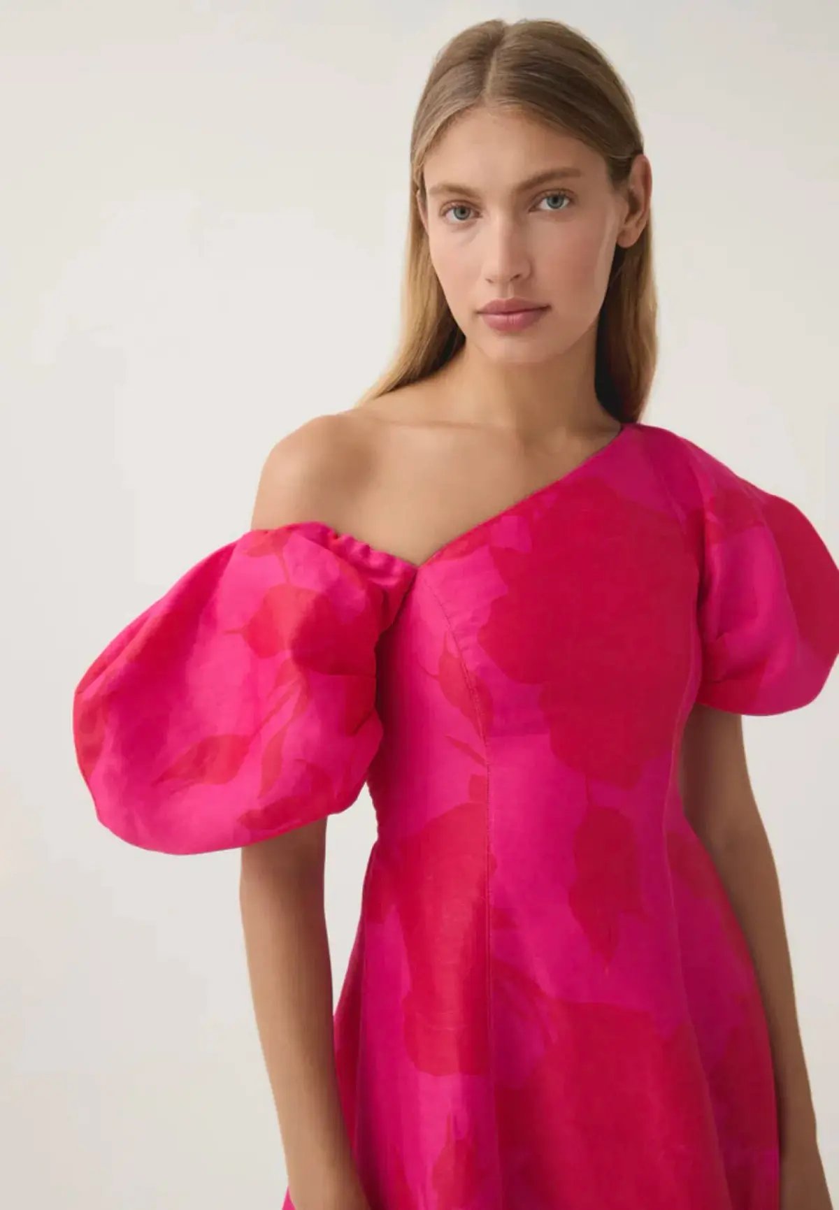 Aje Arista Tulip Sleeve Midi Dress Florescent Rose Size AU 12 photo 4