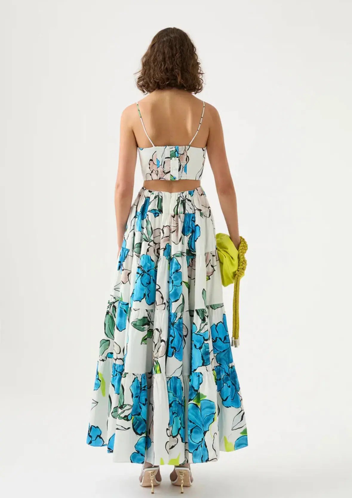 AJE Botanical Tiered Maxi Dress Cool Camellia Size 4 photo 2