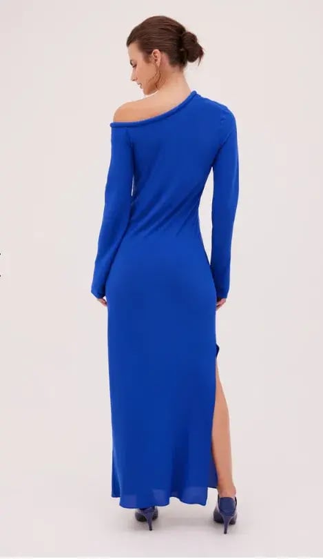 Bianca Spender Vivian Satin Dress Cobalt Size 2 / Au 10 photo 3