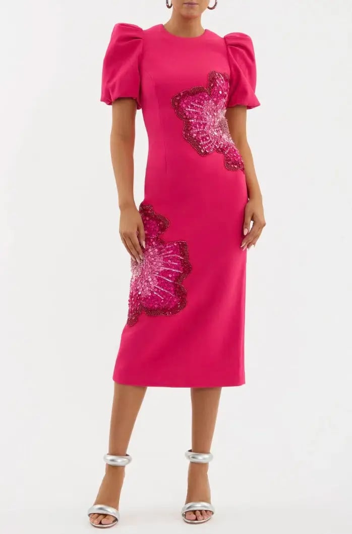 Rebecca Vallance Layana Midi Dress Raspberry Pink Size 12 photo 2