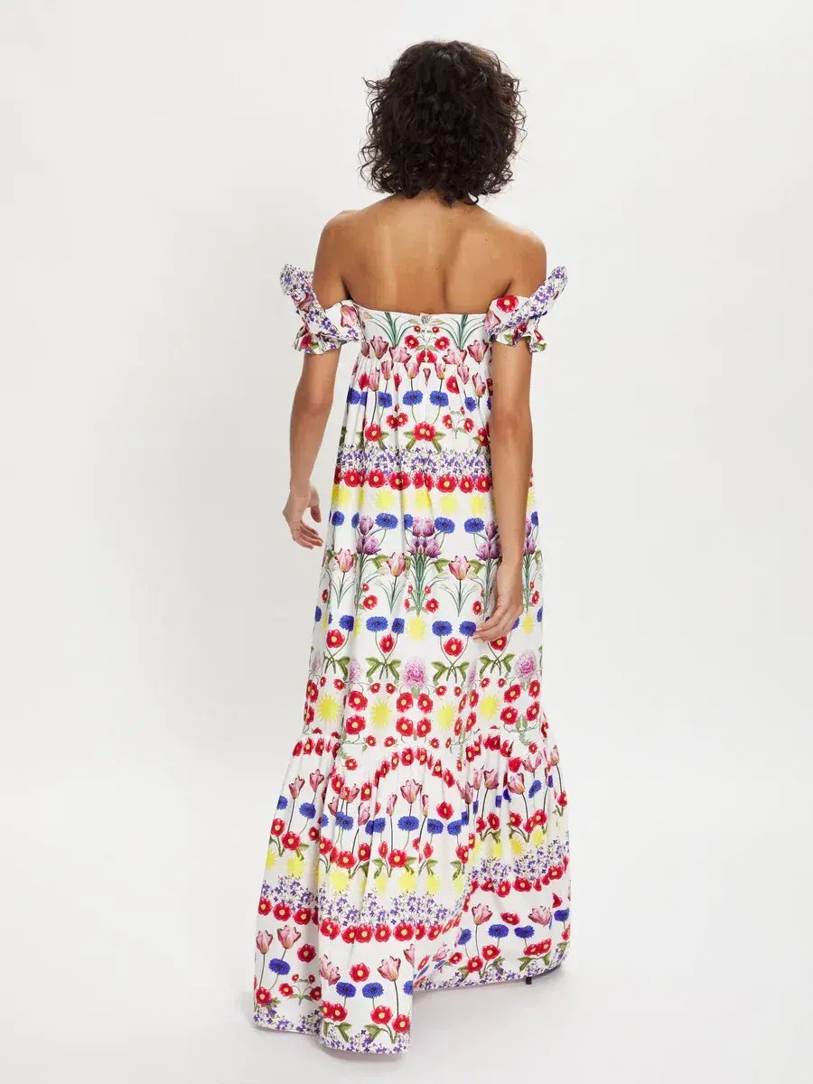 Borgo De Nor Antigone Dream On Cotton Maxi Dress Print Size 14 photo 3