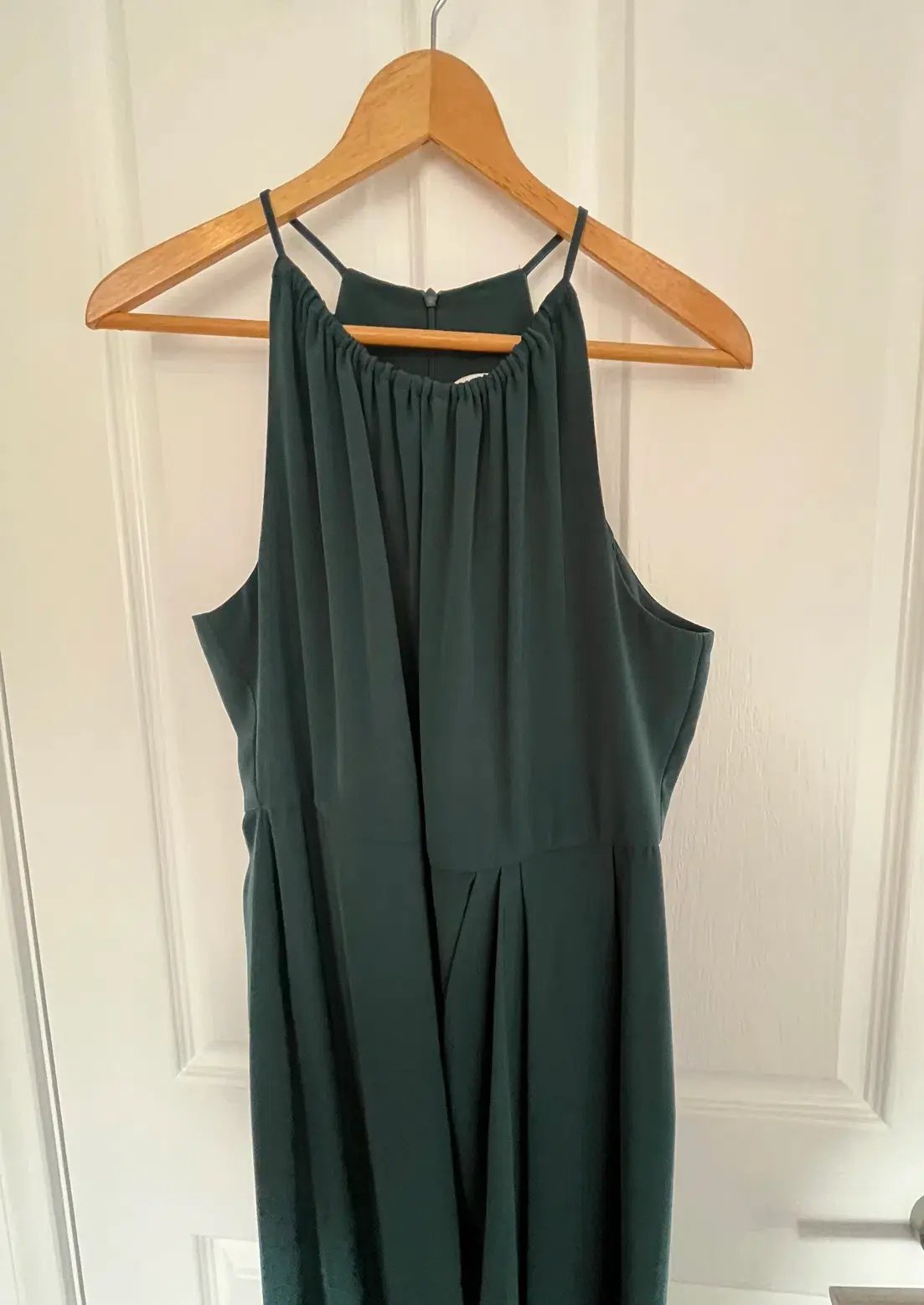 Shona Joy Core High Neck Ruched Dress Emerald Size AU 14 photo 3