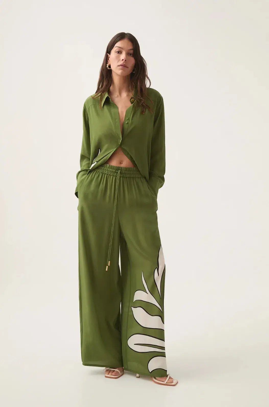 Aje Planetary Silk Oversized Shirt & Pants Set Size 12 photo 2