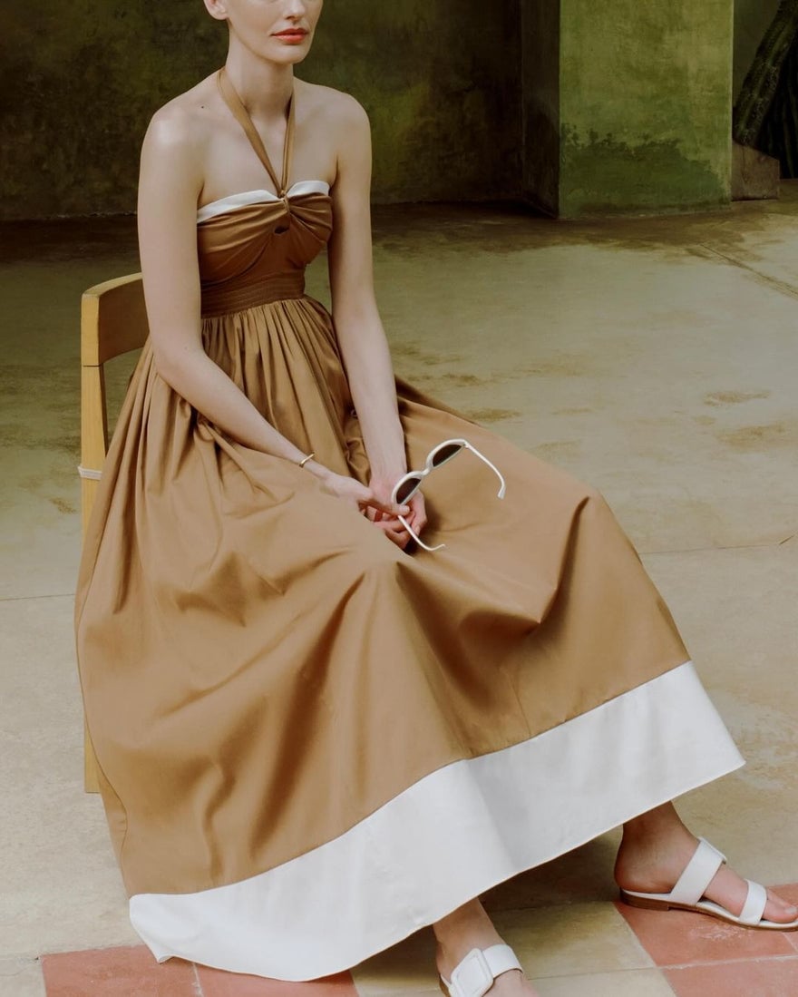 Alice + Olivia Beatrix Swetheart Tie Neck Dress photo 3