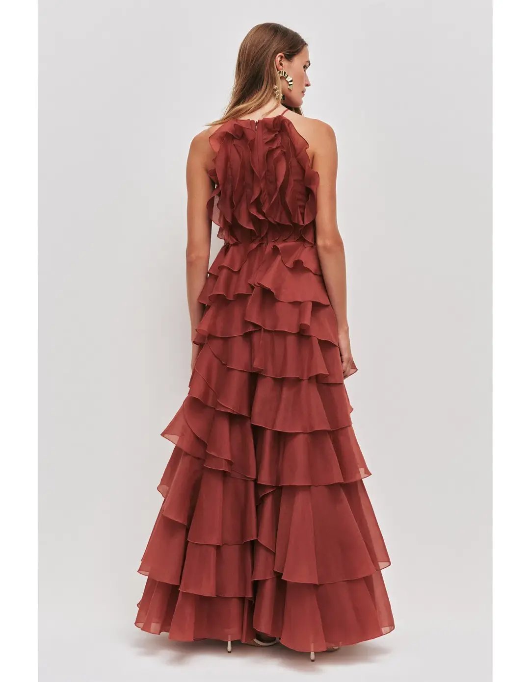 Aje Cleo Gown in Rust Size 14 photo 3