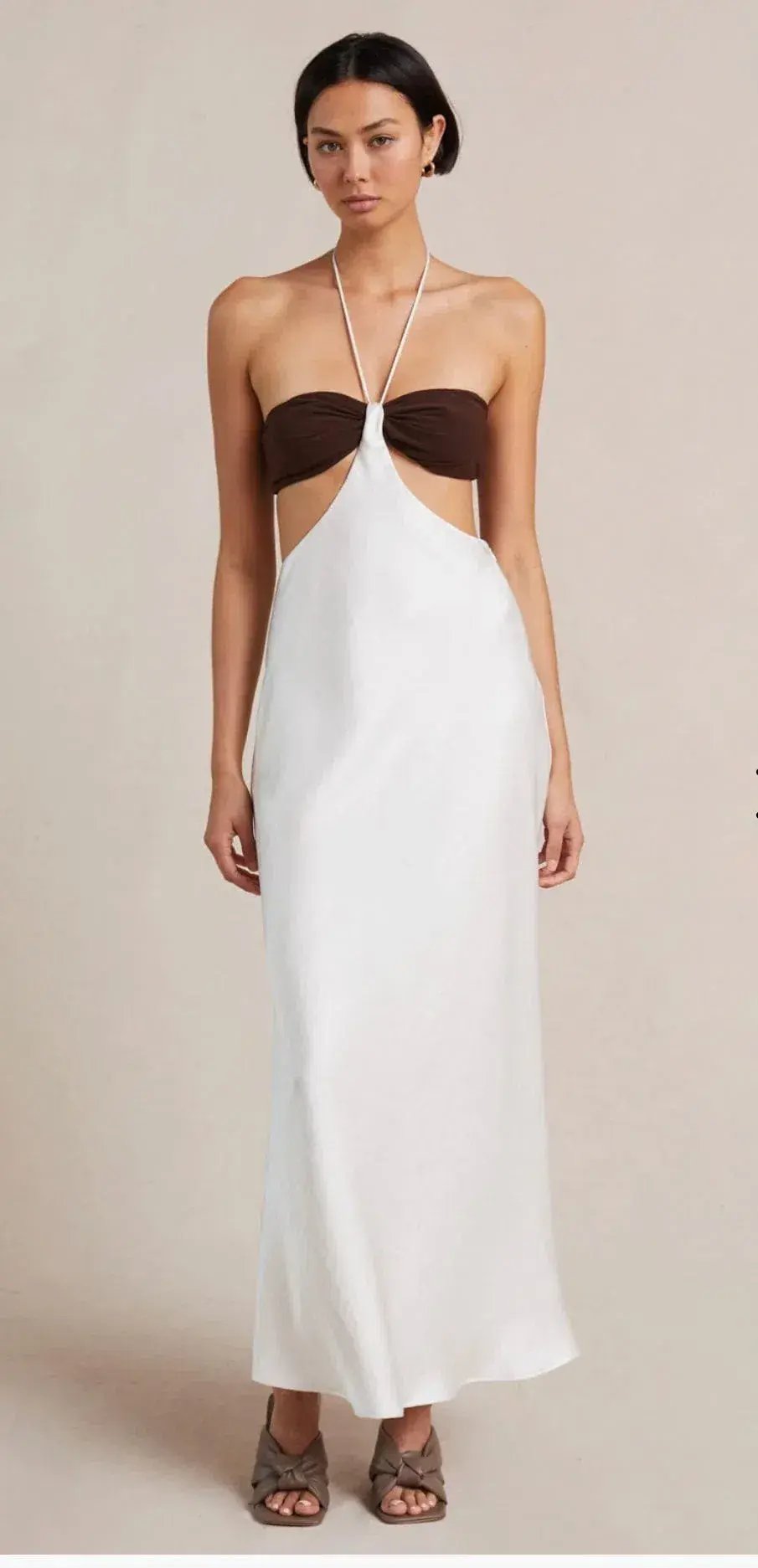 Bec and Bridge Nadia Cut Out Midi Dress in Ivory Size 8 photo 3