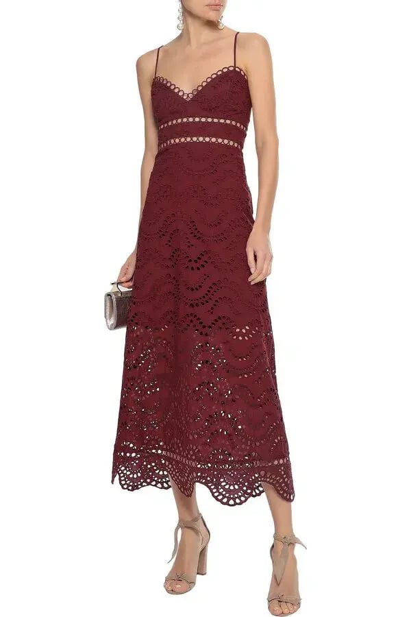 Zimmermann Jaya Wave Bodice Dress Merlot Size 8 photo 2