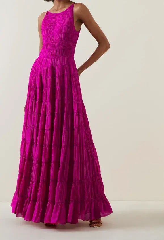 Aje Rosewood Ruched Maxi Dress Magenta Size 14 photo 3