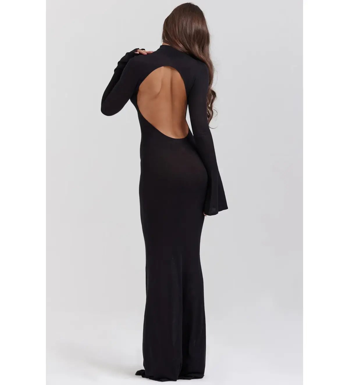 House of CB  Sancha Knit Maxi Dress in Black Size AU 8 photo 3