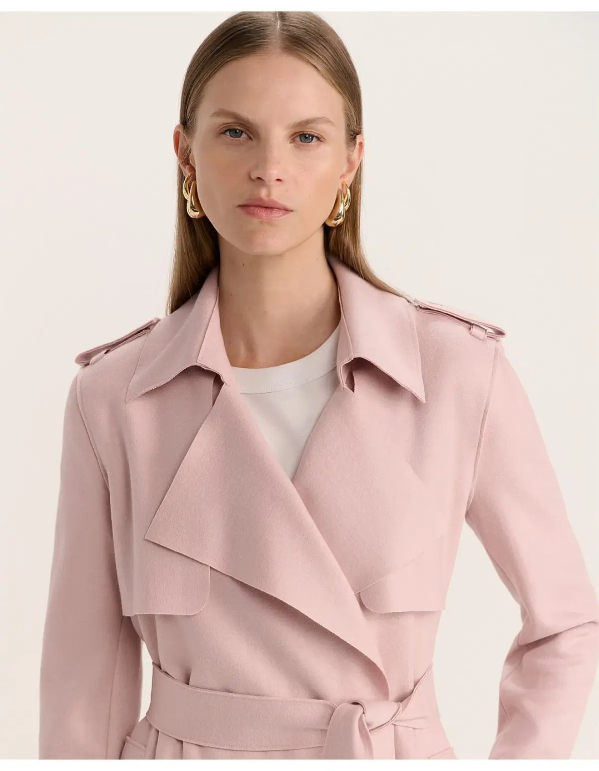 Saba Karla Longline Trench Coat Pink Salt Size AU 6 photo 2