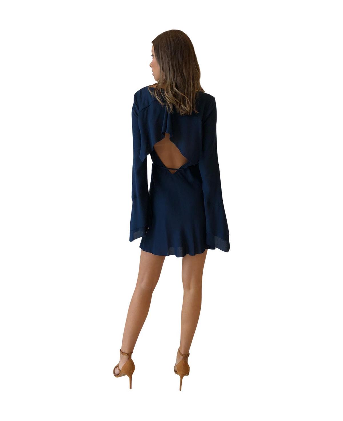 Bec & Bridge Emmanuel Eyes Long Sleeve Dress in Navy size 6 photo 4