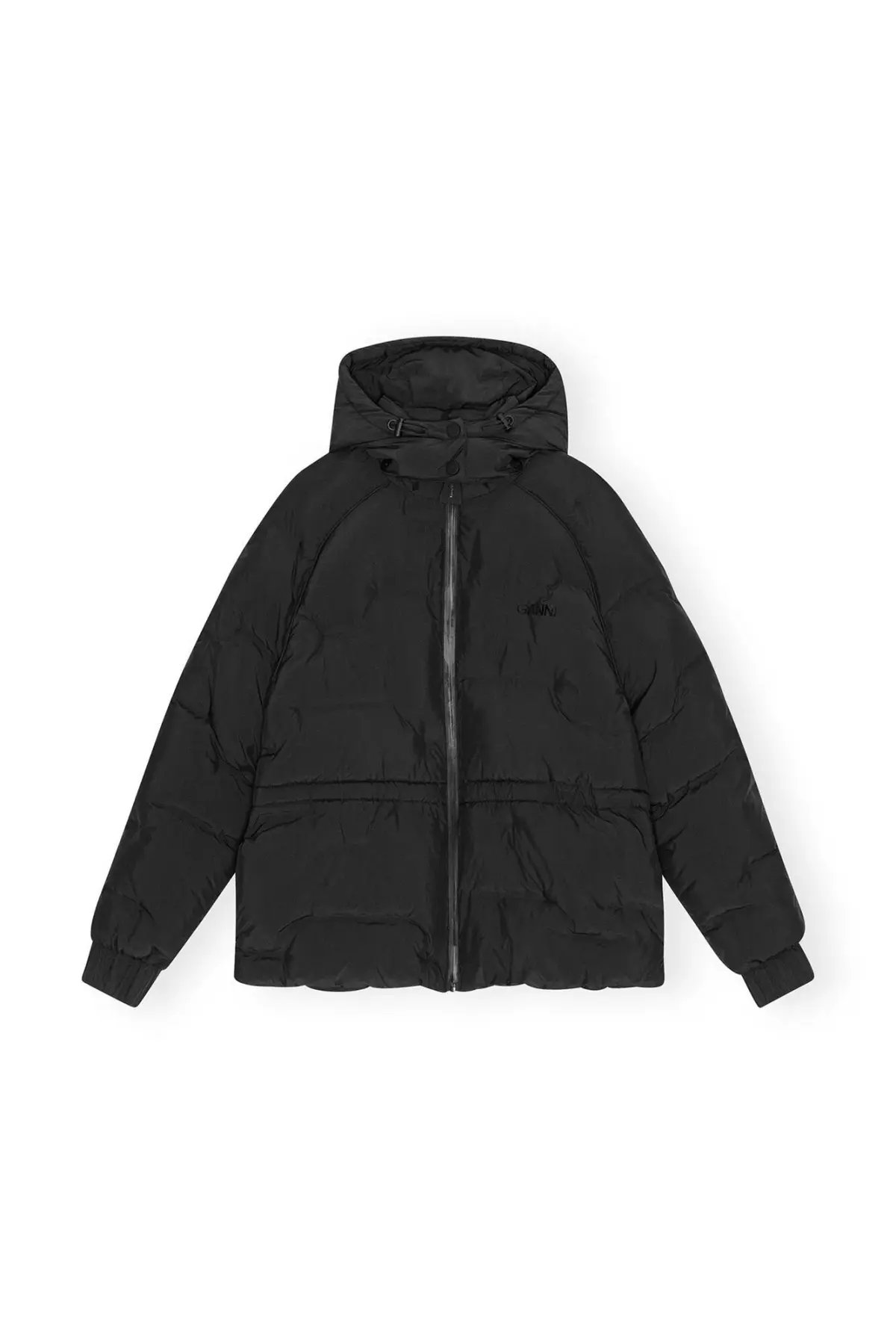 Ganni Short Buffer Raglan Jacket Black Size 10 photo 5