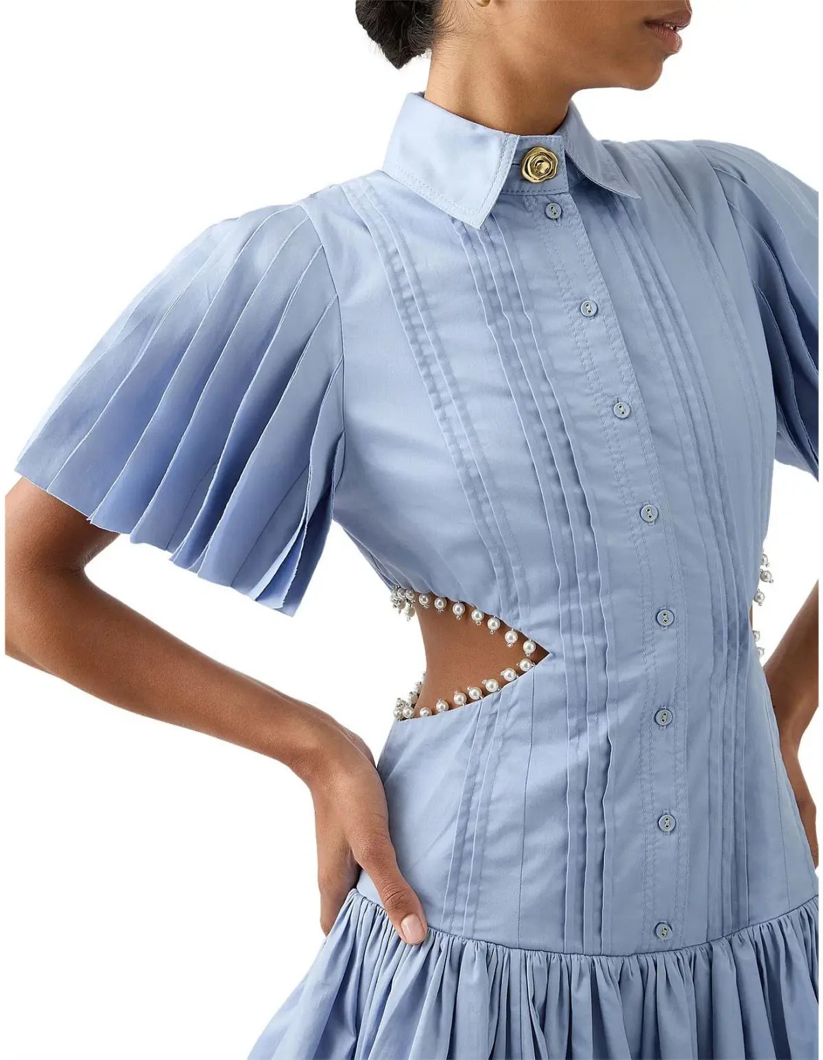 Aje Mythos Pearl Mini Dress Blue Size 8 photo 3