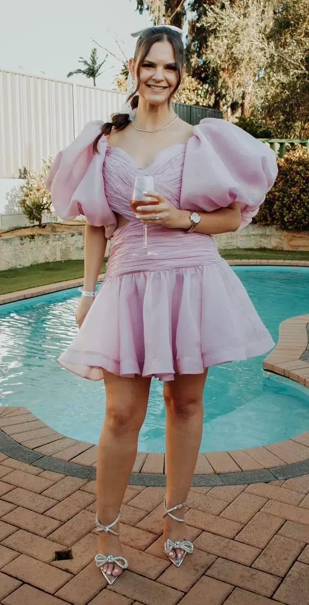 Aje Myriad Cut Out Mini Dress Lilac Size 14 photo 2