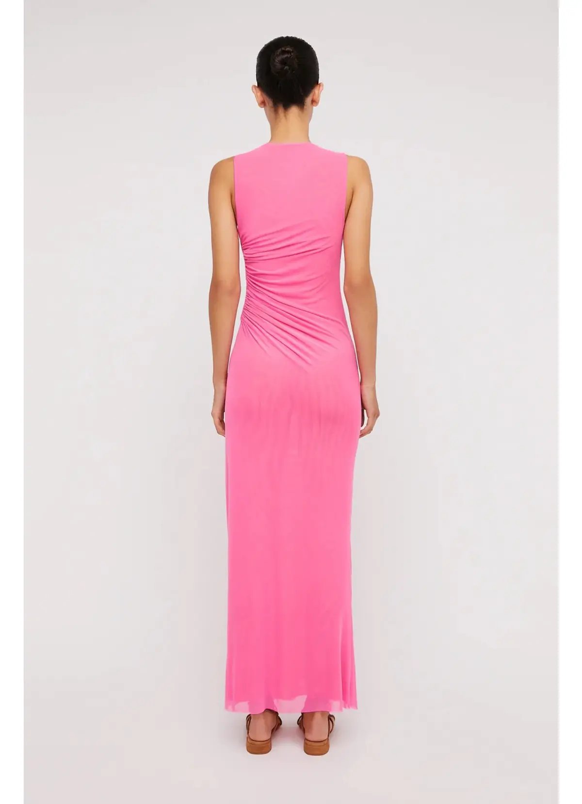 Scanlan and Theodore Italian Mesh Gathered Dress in Pink Size 4 photo 2