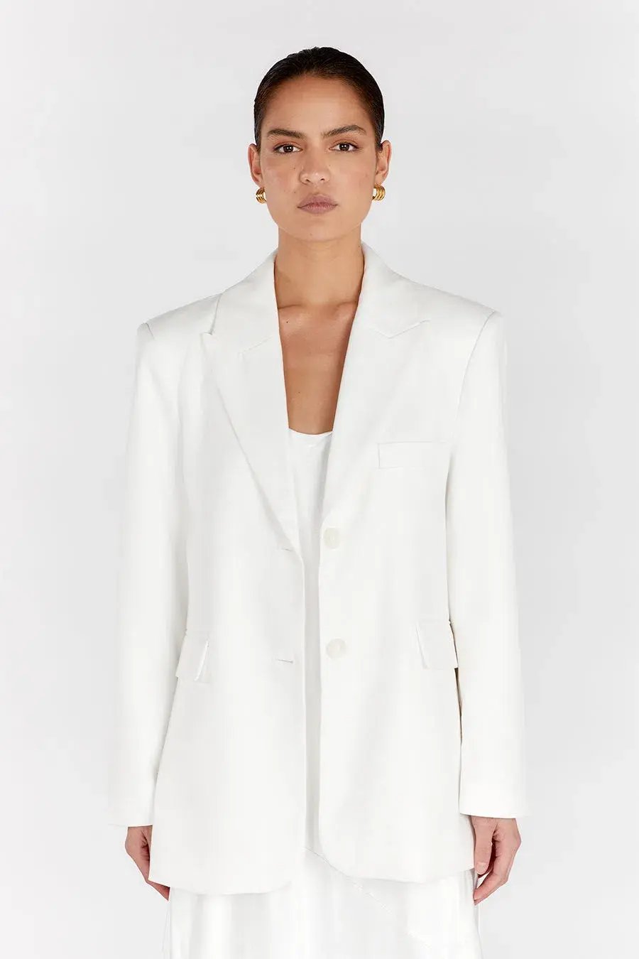 Dissh Harley Boyfriend Two-Piece Suit White Size 8 photo 8