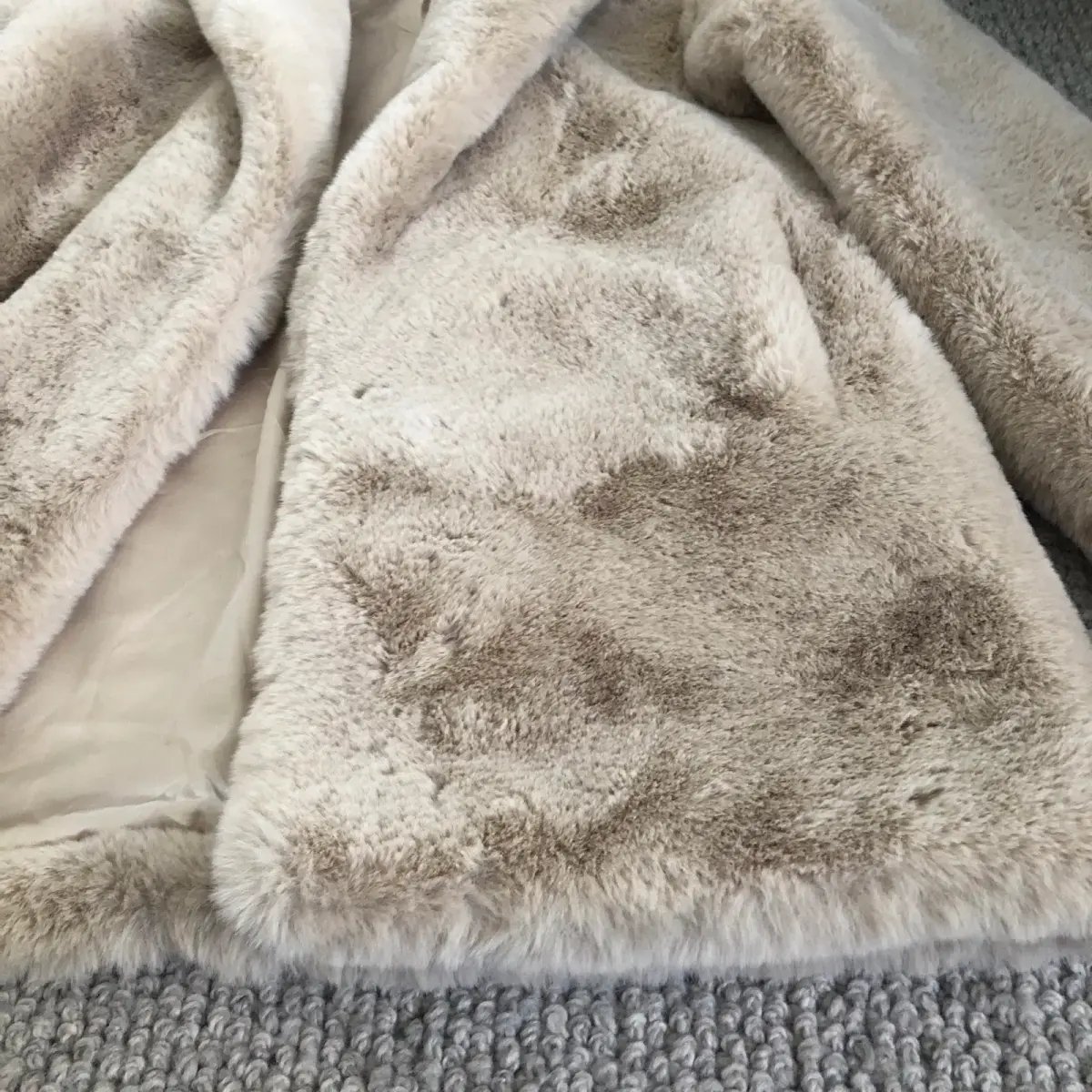 San Sloane Crawford Faux Fur Jacket Light Tan Size XS / Au 6 photo 4