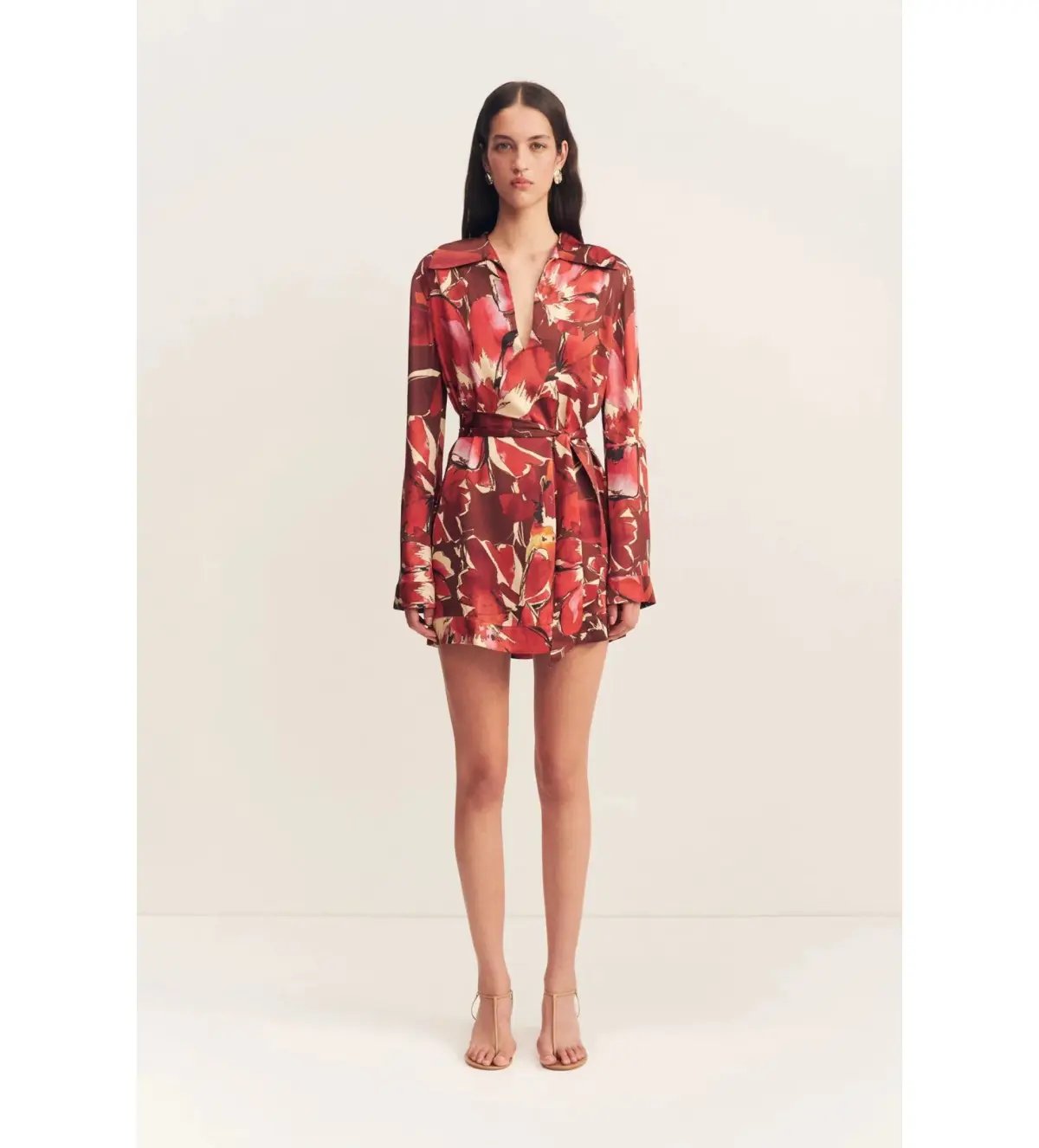 Shona Joy Nolita Shift Mini Dress Rosewood Floral One Size 6/XS photo 2