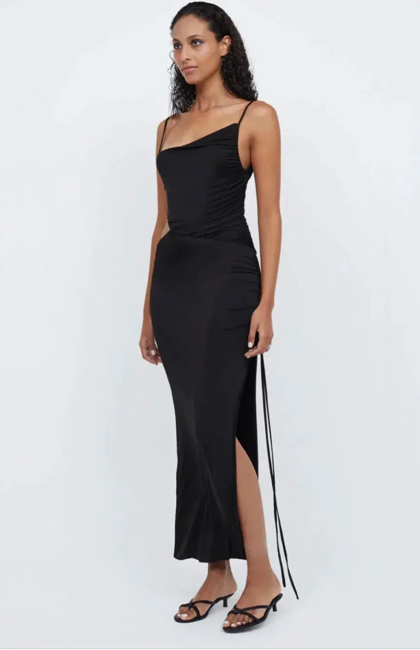 Bec and Bridge Ariel Asym Maxi Dress Black Size 6 photo 2