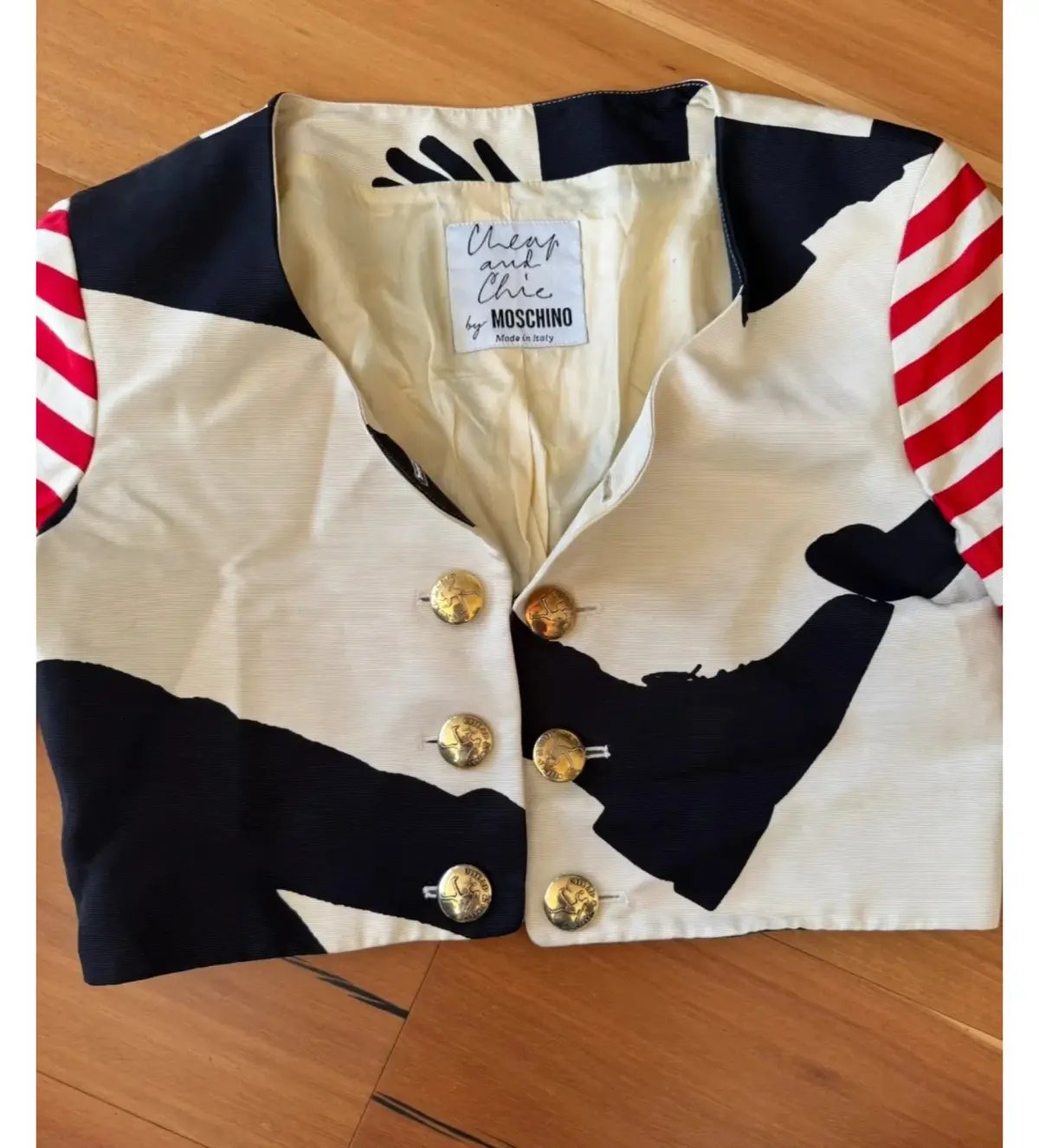 Moschino Cheap and Chic Cropped Blazer Shadow Dancer Size AU 8 photo 3