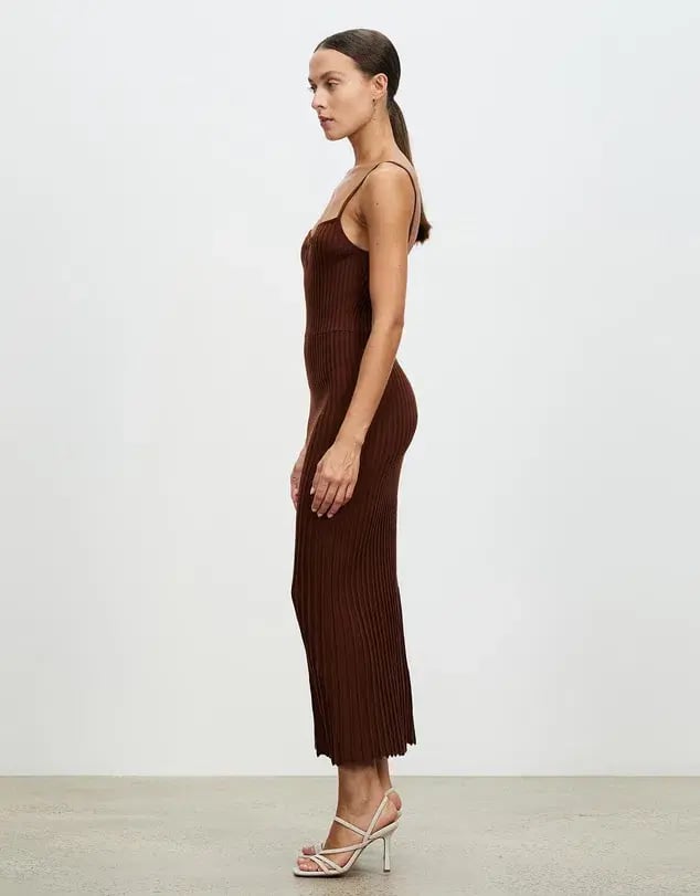 Lover Nina Midi Dress Brown Size 8 photo 2
