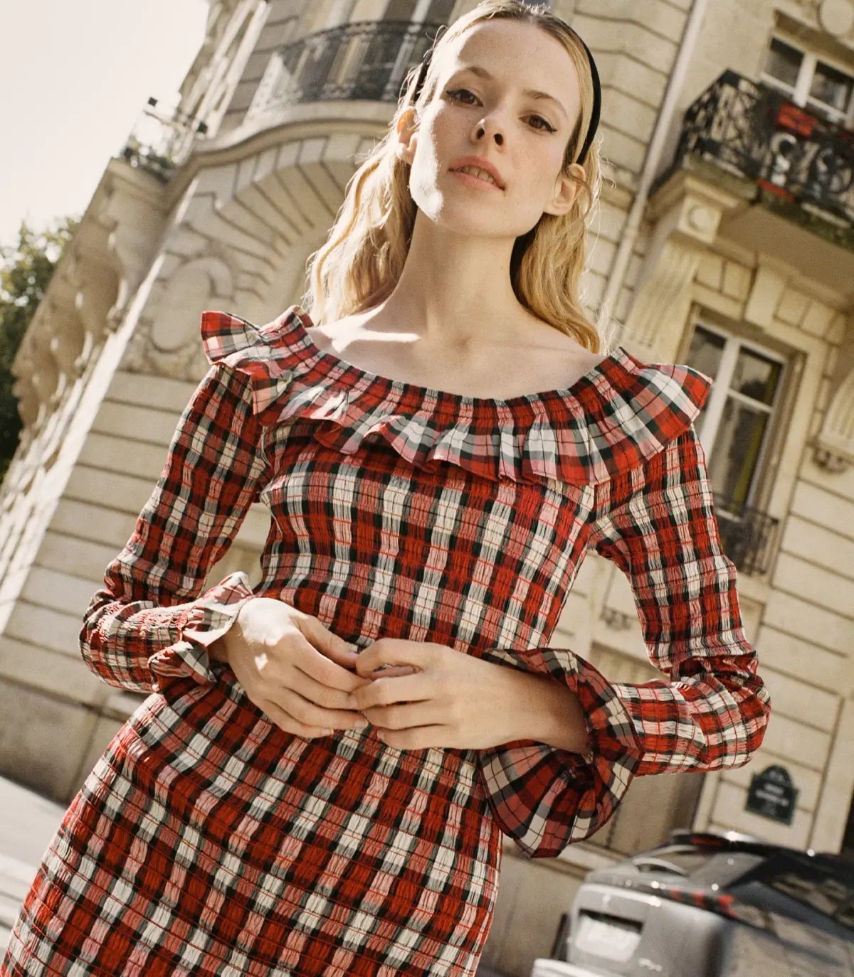 Doen Rosabelle Tartan Long Sleeve Dress Print Size 10 photo 4