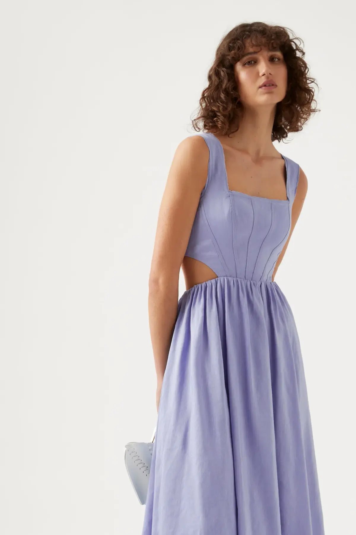 Aje Virginie Cut Out Midi Dress Cool Lavender Size 8 / S photo 2