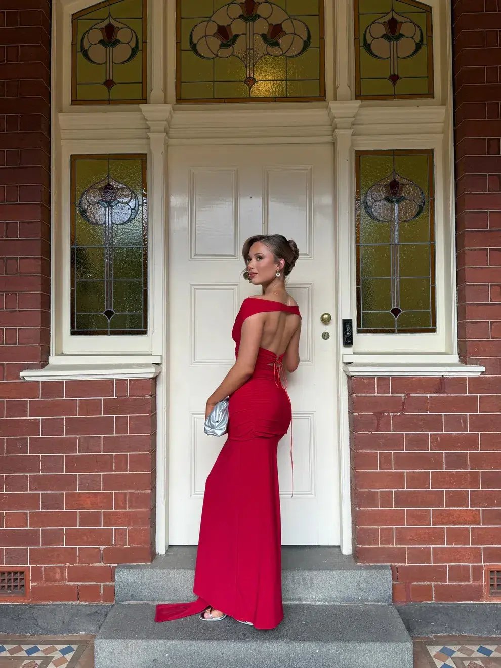 Deconduarte Ivana Jersey Maxi Dress in Pure Red Size XS / AU 8 photo 2