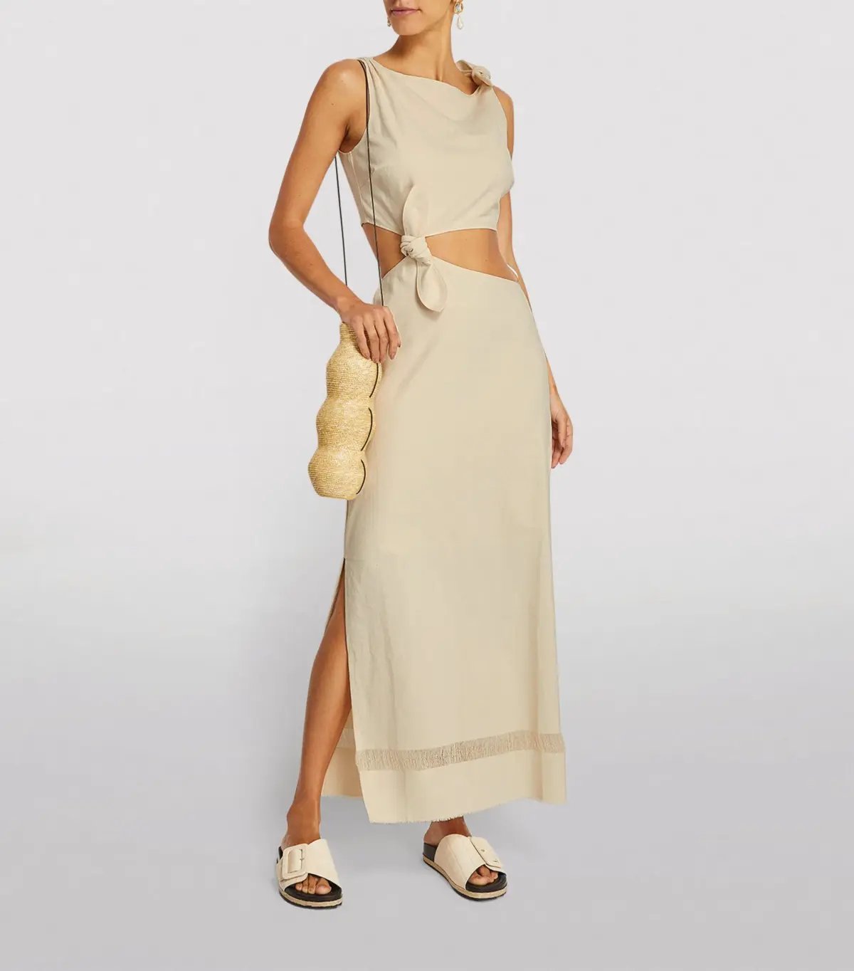 Sir the Label Marne Knot Dress in Natural Cream Size 8 photo 3